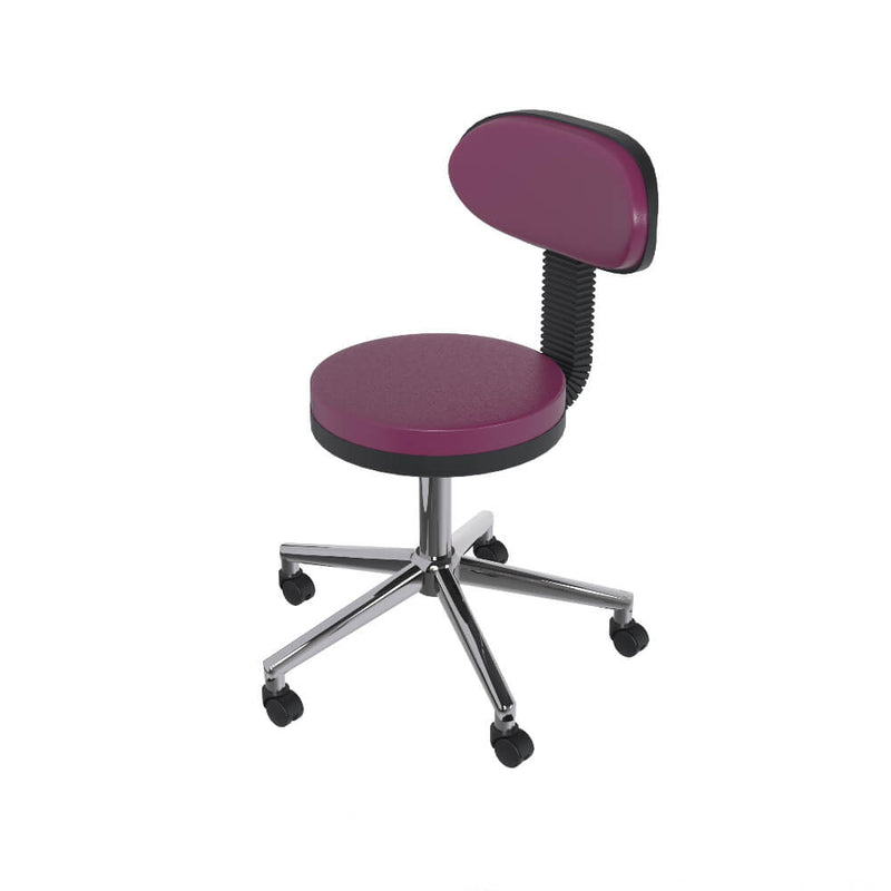 Soft Krom Sırtlı Tabure – Teker